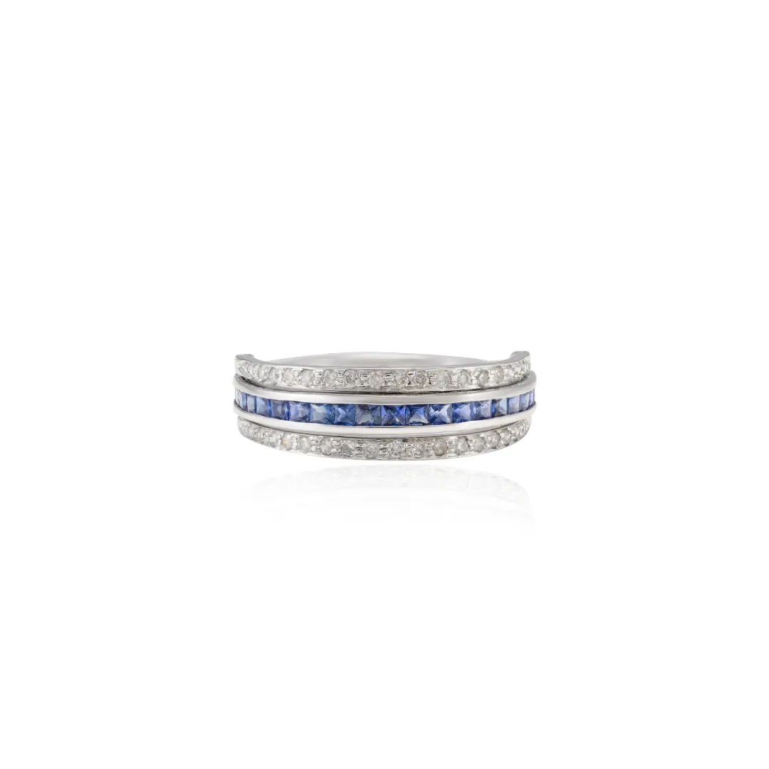 18K Multi Sapphire Diamond Convertible Magic Ring