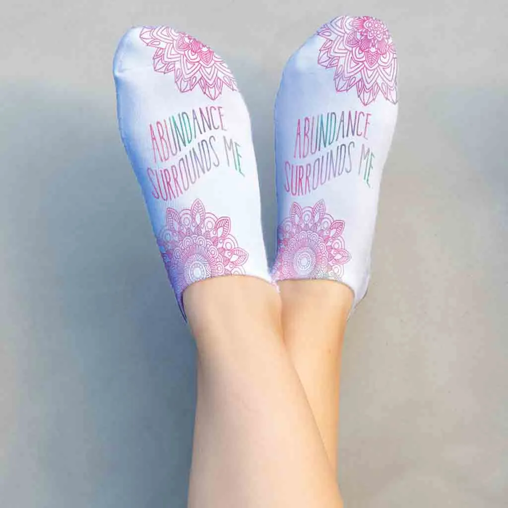 Abundance Surrounds Me - Positive Affirming Mantra on Socks