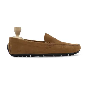 Adela - Men's Camel Kid Suede Driver Shoe