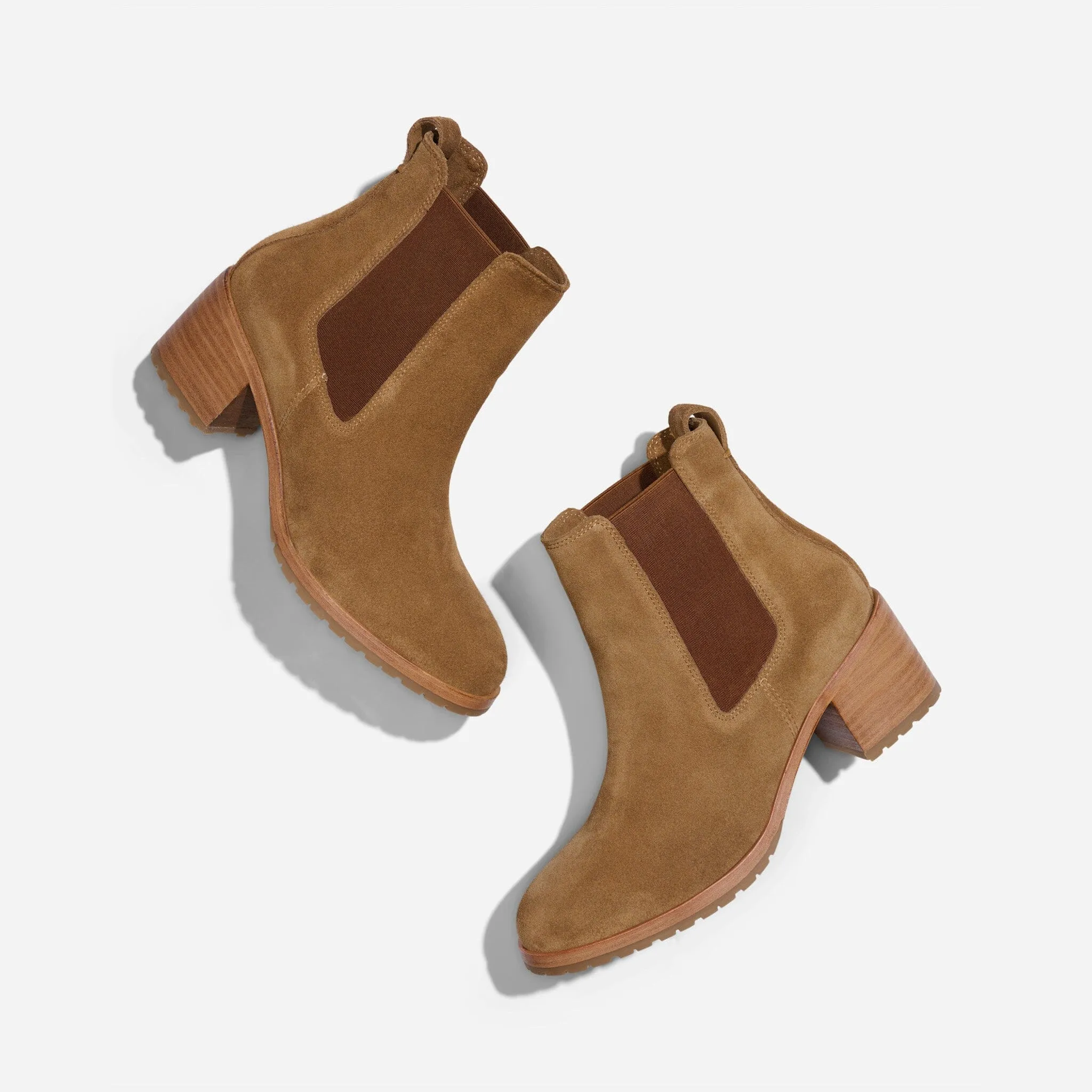 Ana Go-To Heeled Chelsea Boot Taupe Suede