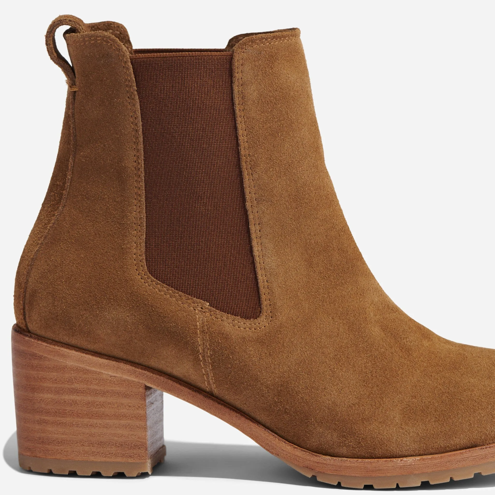 Ana Go-To Heeled Chelsea Boot Taupe Suede