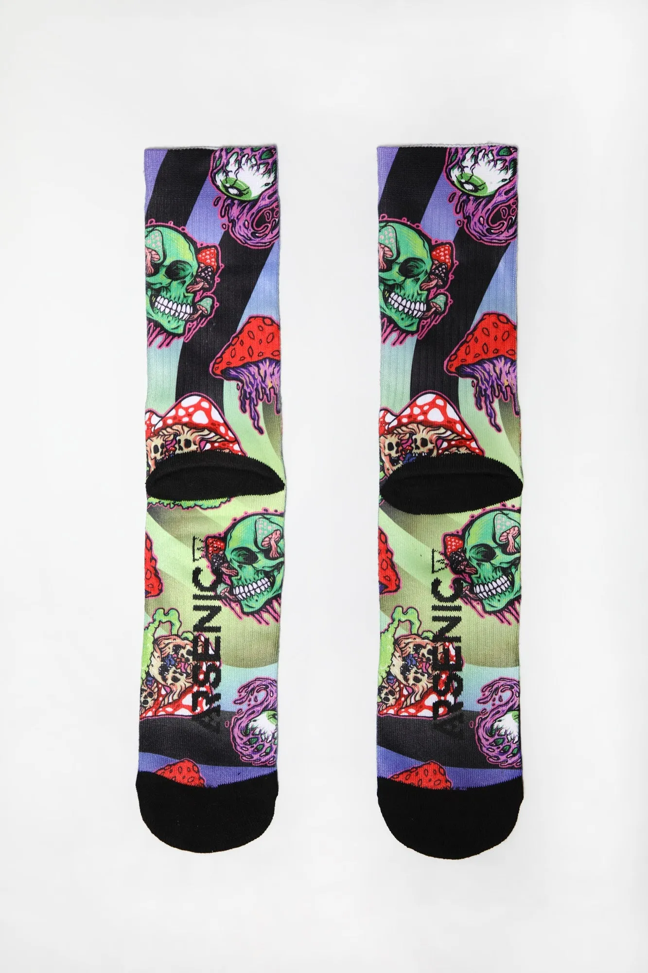 Arsenic Mens Mushrooms and Skulls Crew Socks