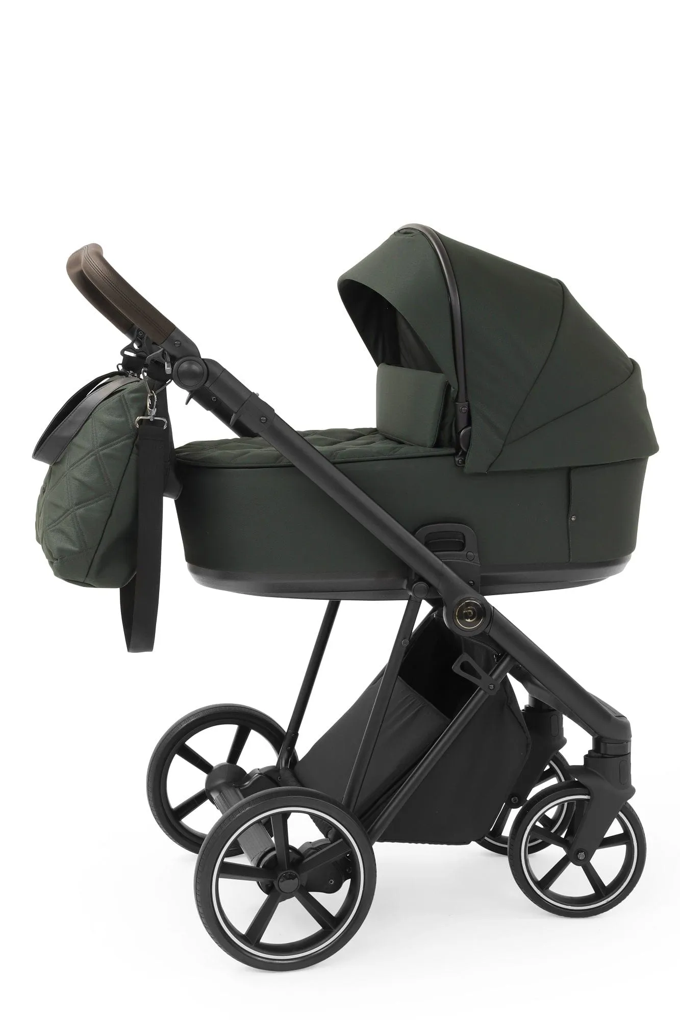 BabyStyle Prestige Vogue Pushchair - Spruce / Black Frame / Brown Leather