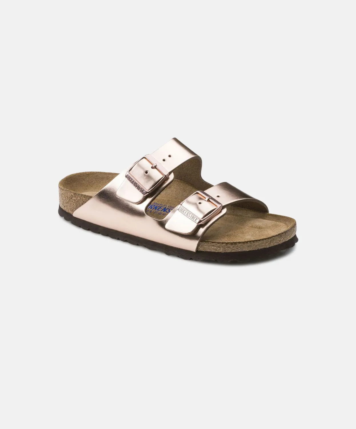 Birkenstock Arizona Leather Metallic Copper Soft Footbed Sandals