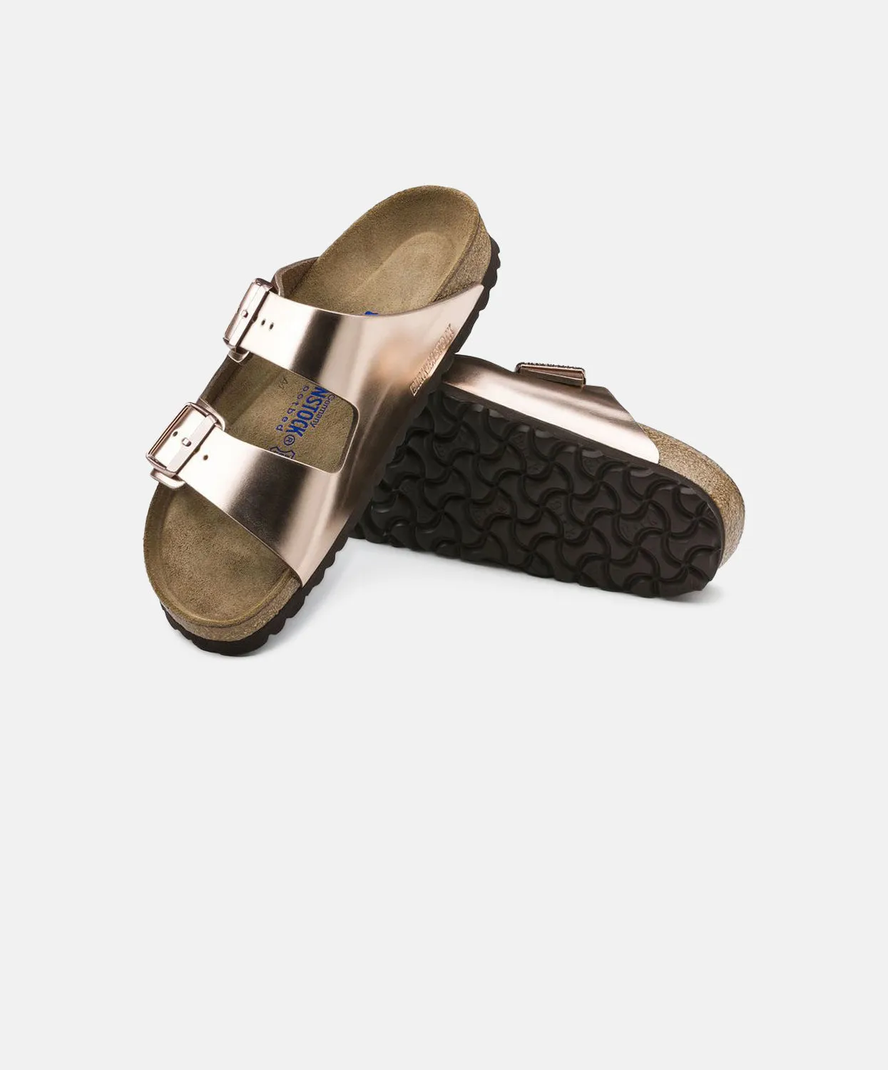 Birkenstock Arizona Leather Metallic Copper Soft Footbed Sandals