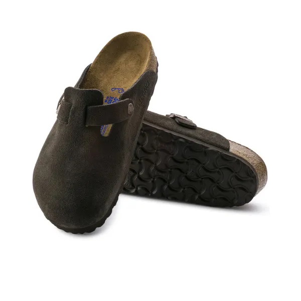 Birkenstock Women's Boston Soft Footbed Suede Leather Mocha