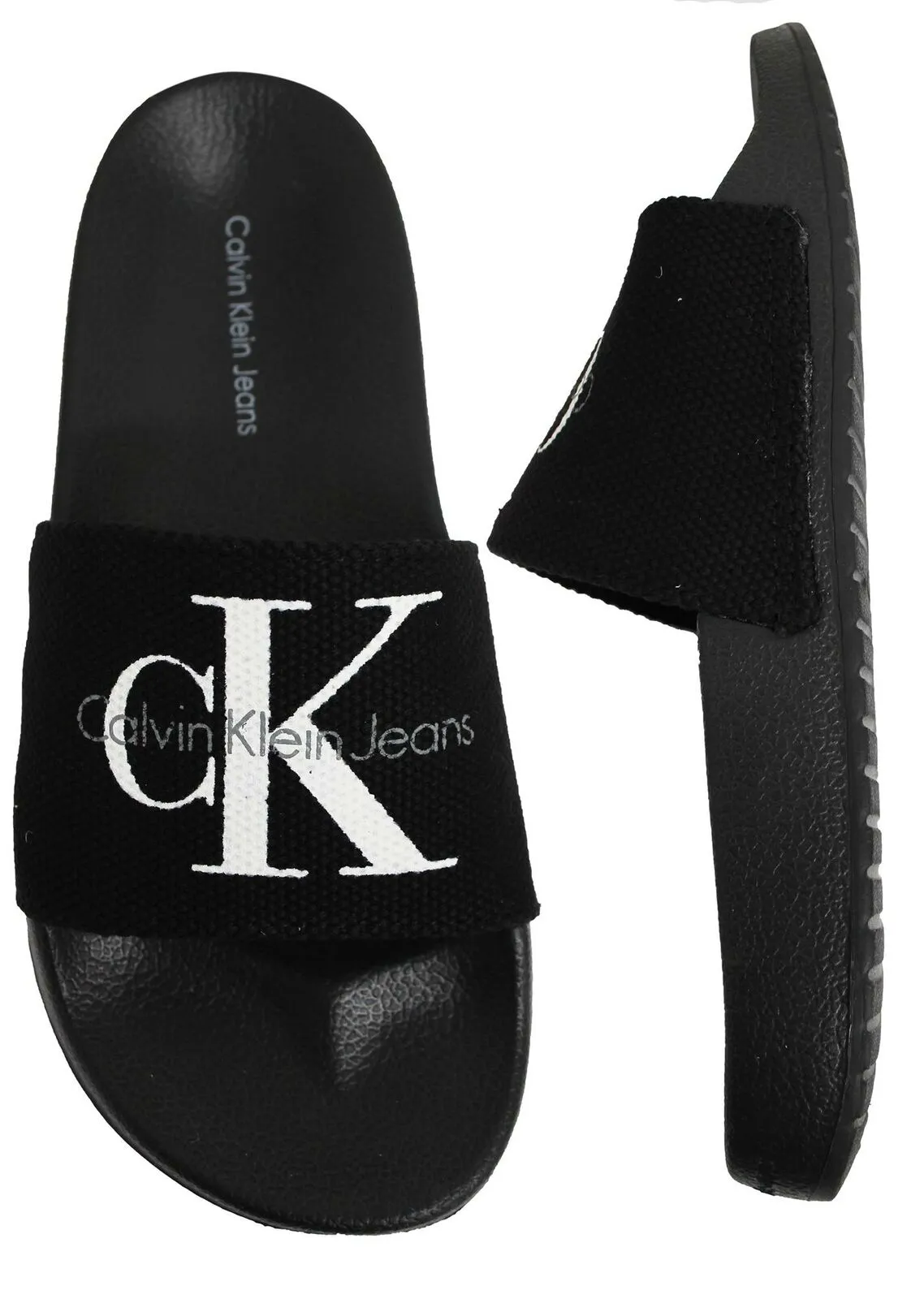 Calvin Klein Jeans Chantal Heavy Canvas Unisex Slip On Flip Flop Sliders RE9587