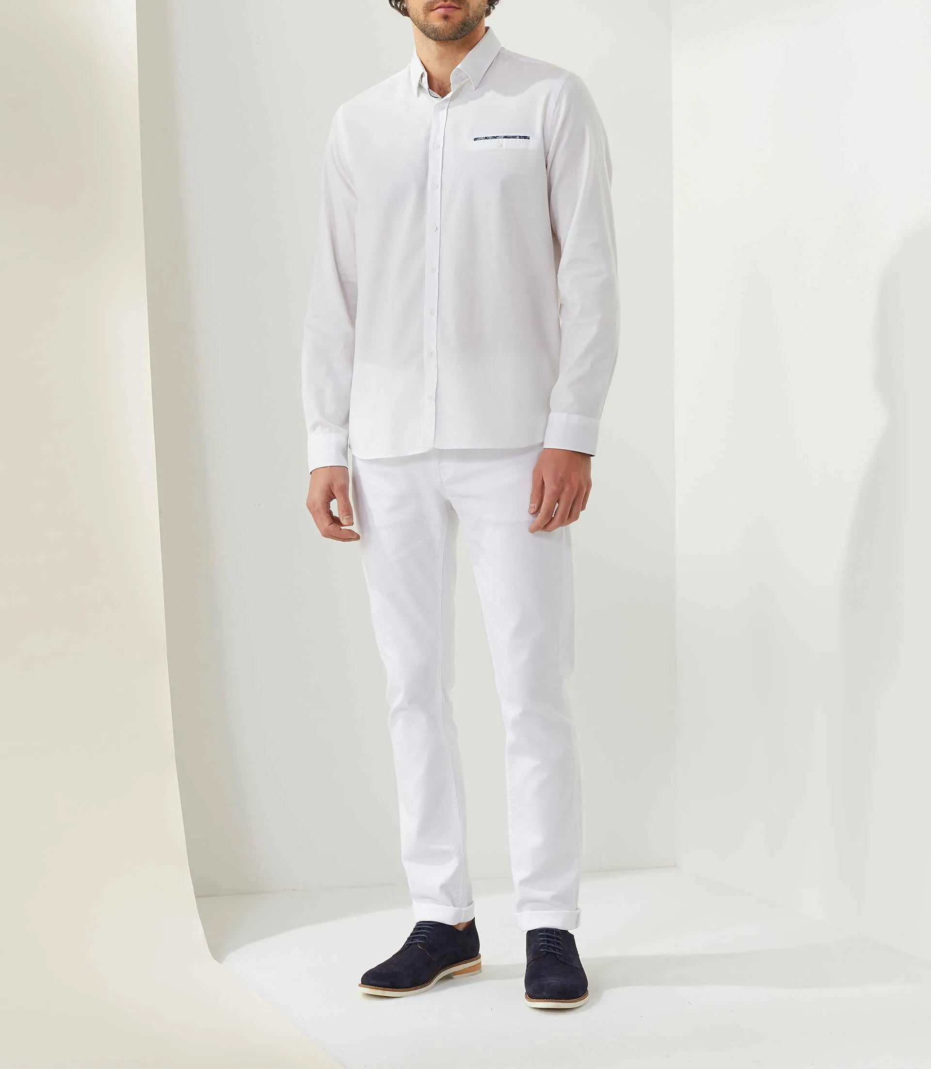 Chemise casual blanche "Tod"