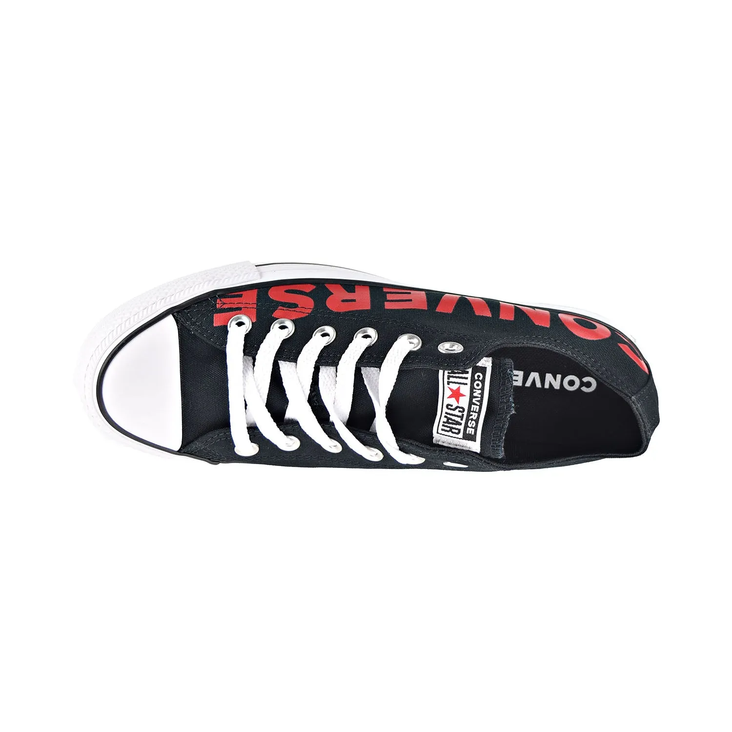 Converse Chuck Taylor All Star Ox Wordmark Men's Shoes Black-Enamel Red-White