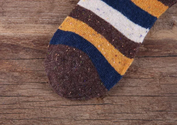 Cozy and Warm | Wool Socks | Brown Stripes