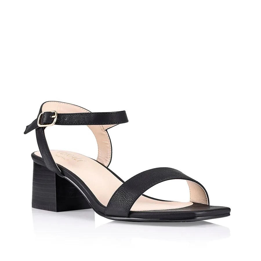 Eleanor Block Heel Sandals - Black Softee