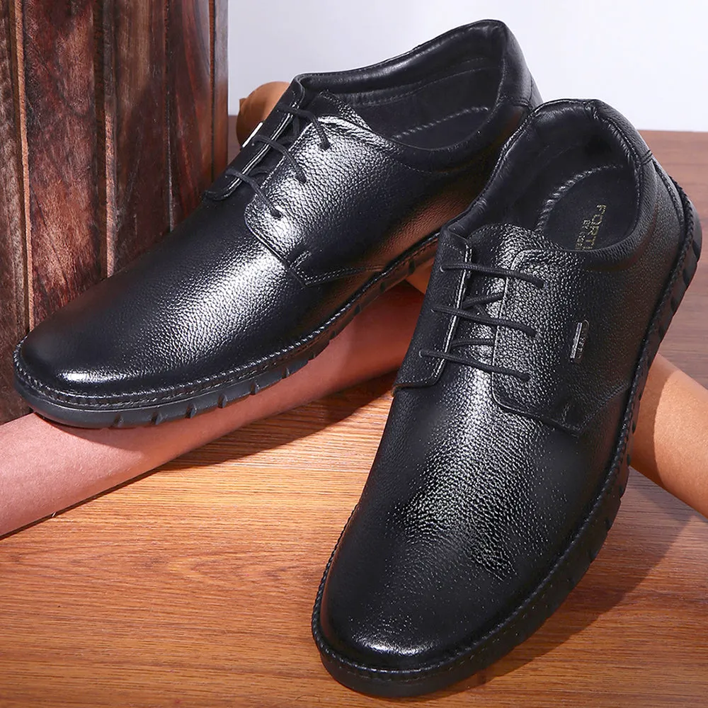 Fortune (Black) Casual Formal Lace Up Shoes For Men By Liberty