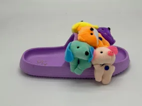 GRETTA67 - LAVENDER STUFFED ANIMAL SANDALS