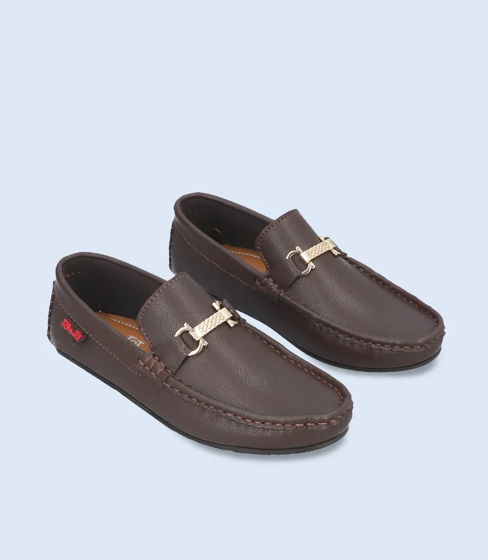 KB0073-BROWN-Boys Casual Slip On