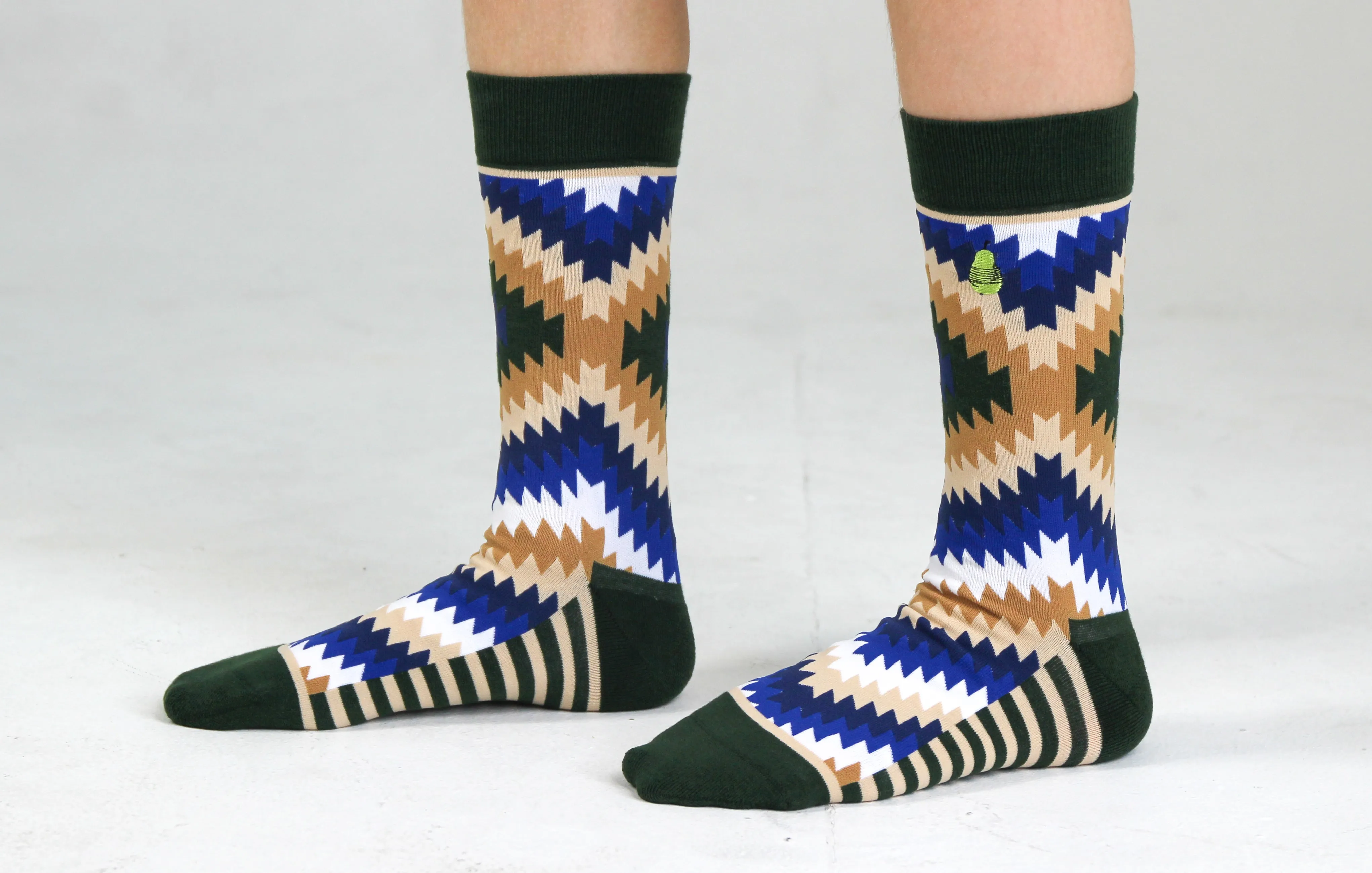 Kids' Cotton Crew Socks, Tribal Toes