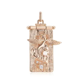 Libra Zodiac Gold Angel Opal Pendant