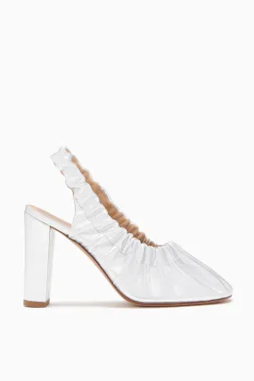 Lucia Ruched High Heel - Silver