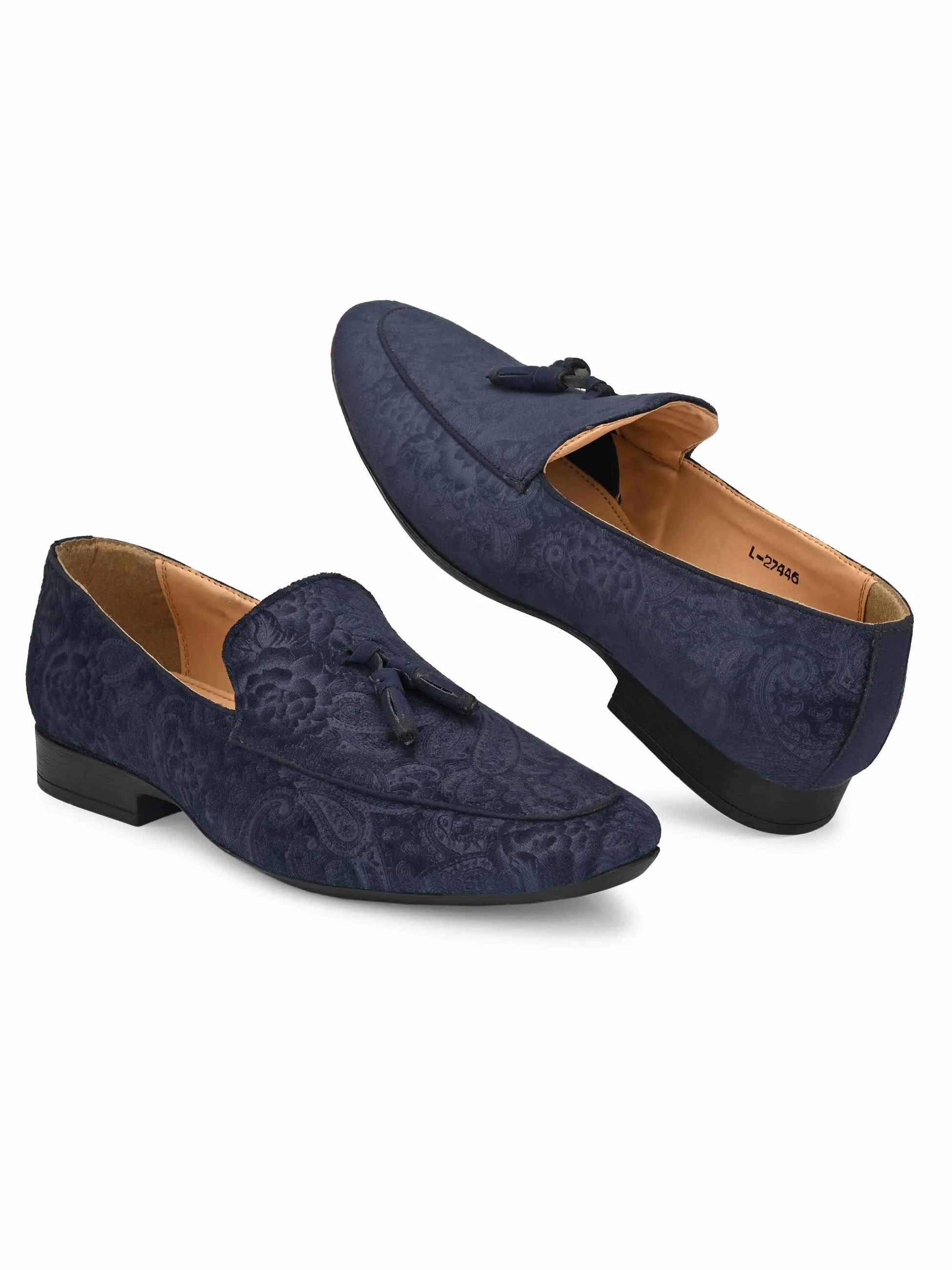 Paisley Print Blue Loafers