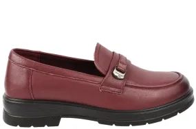 Pantofi casual, femei, FORMAZIONE, N701 bordo, piele naturala