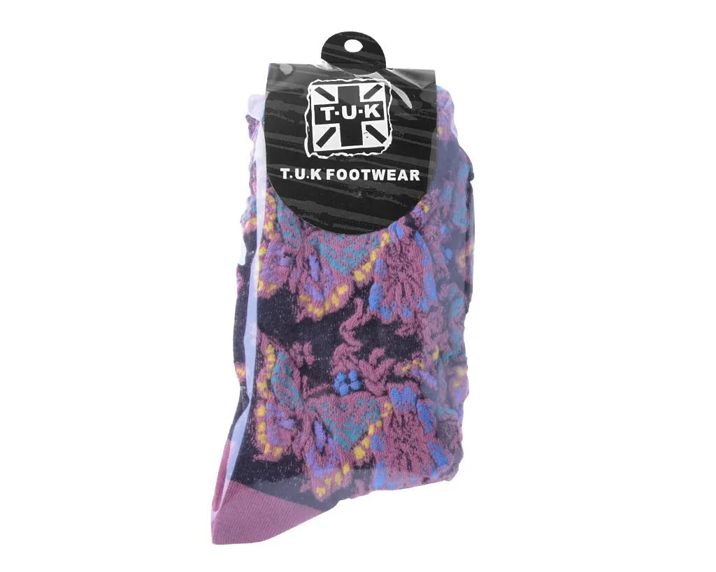 Purple Floral Sock