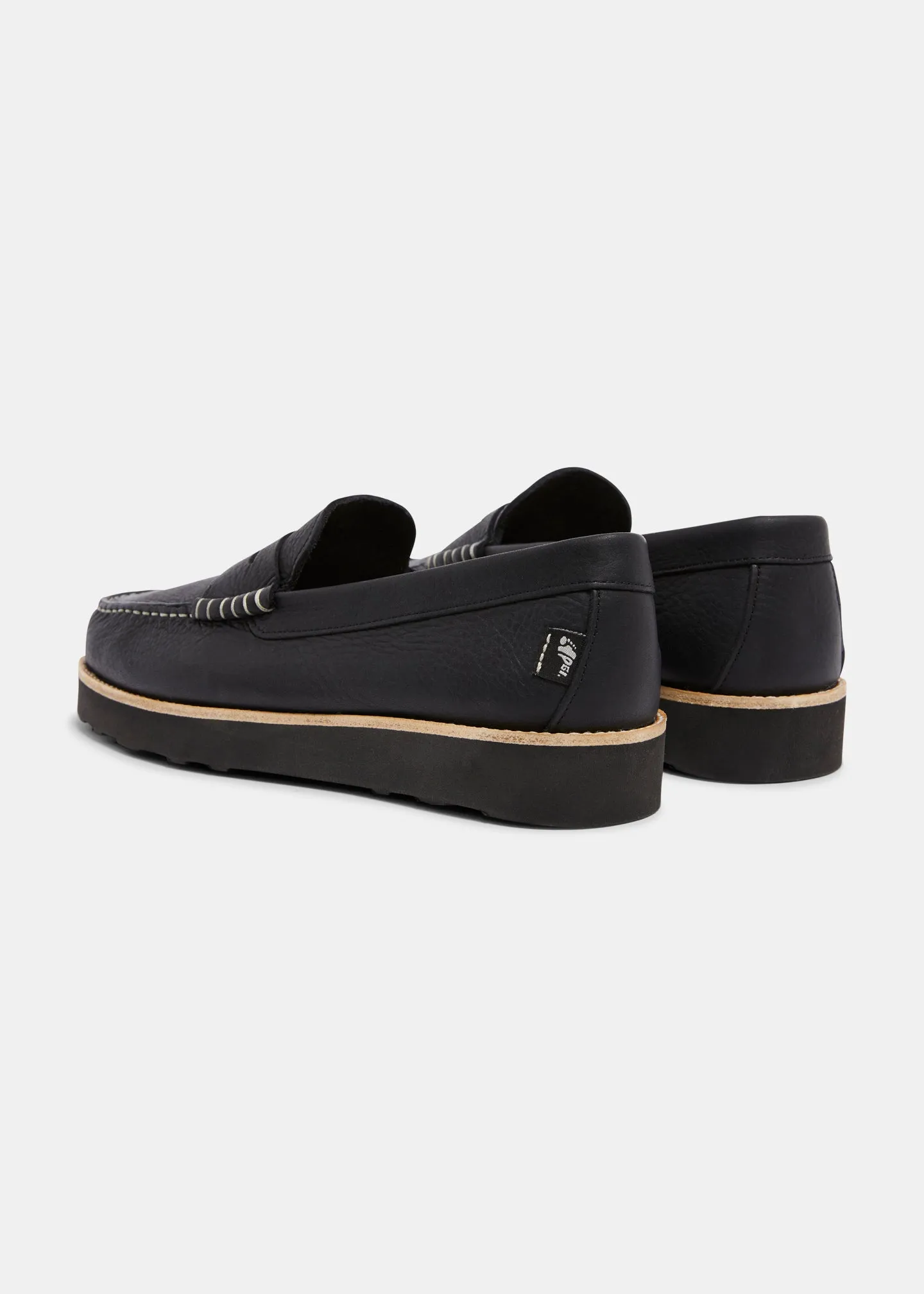 Rudy II Tumbled Leather Loafer - Black Mono