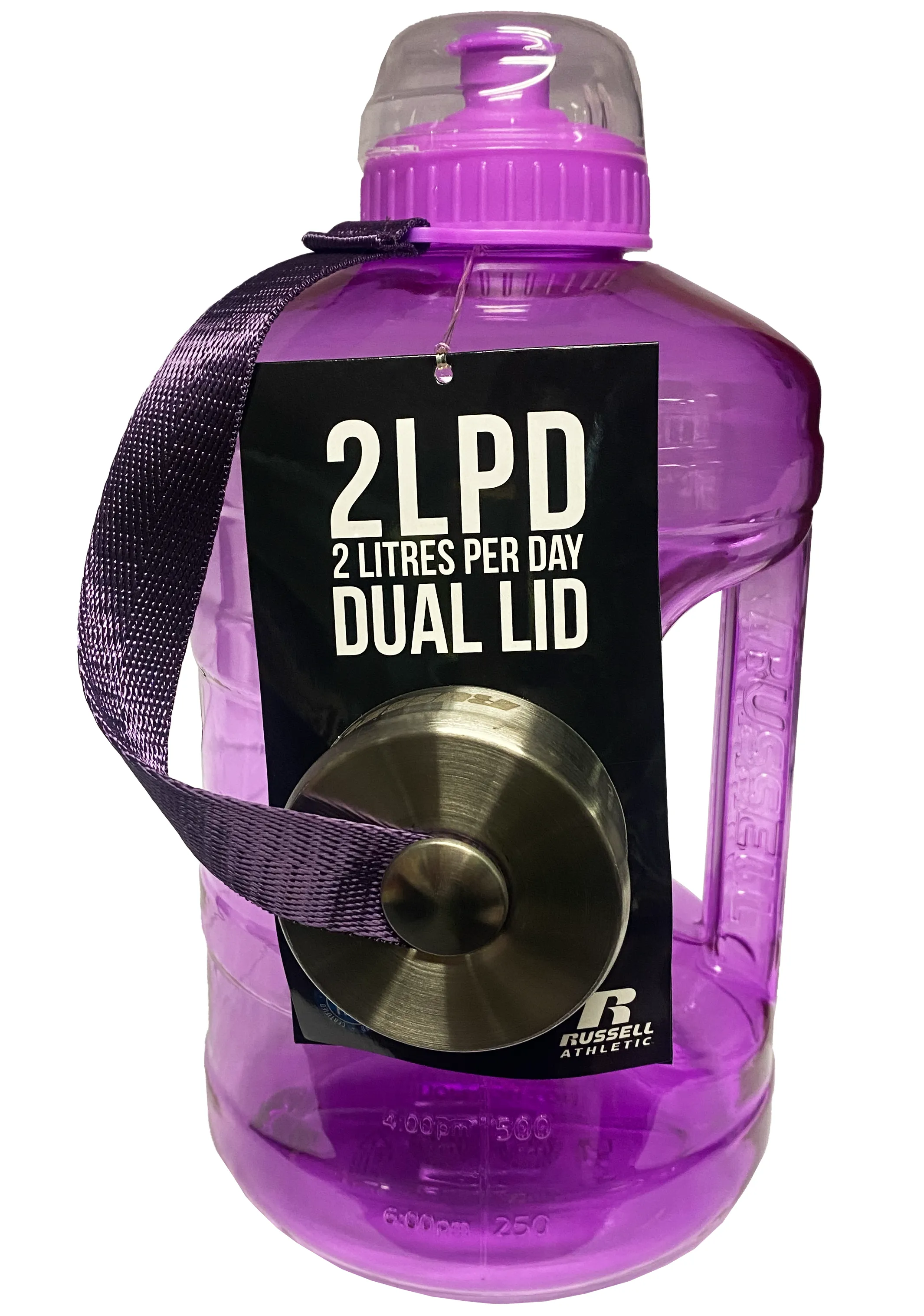 Russel Athletic 2LPD Dual Cap Water Bottle  <BR> AD010 BRT GRP