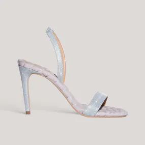 VIVIEN | Silver Lurex - Slingback Sandals