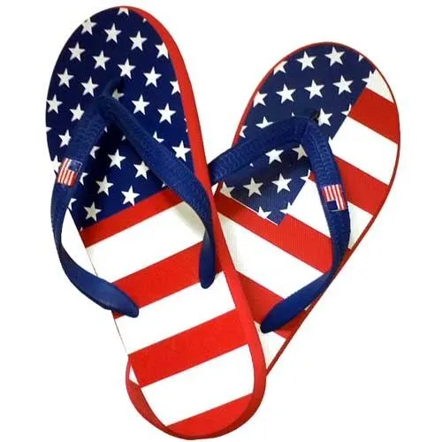 Womens American Flag Flip Flops